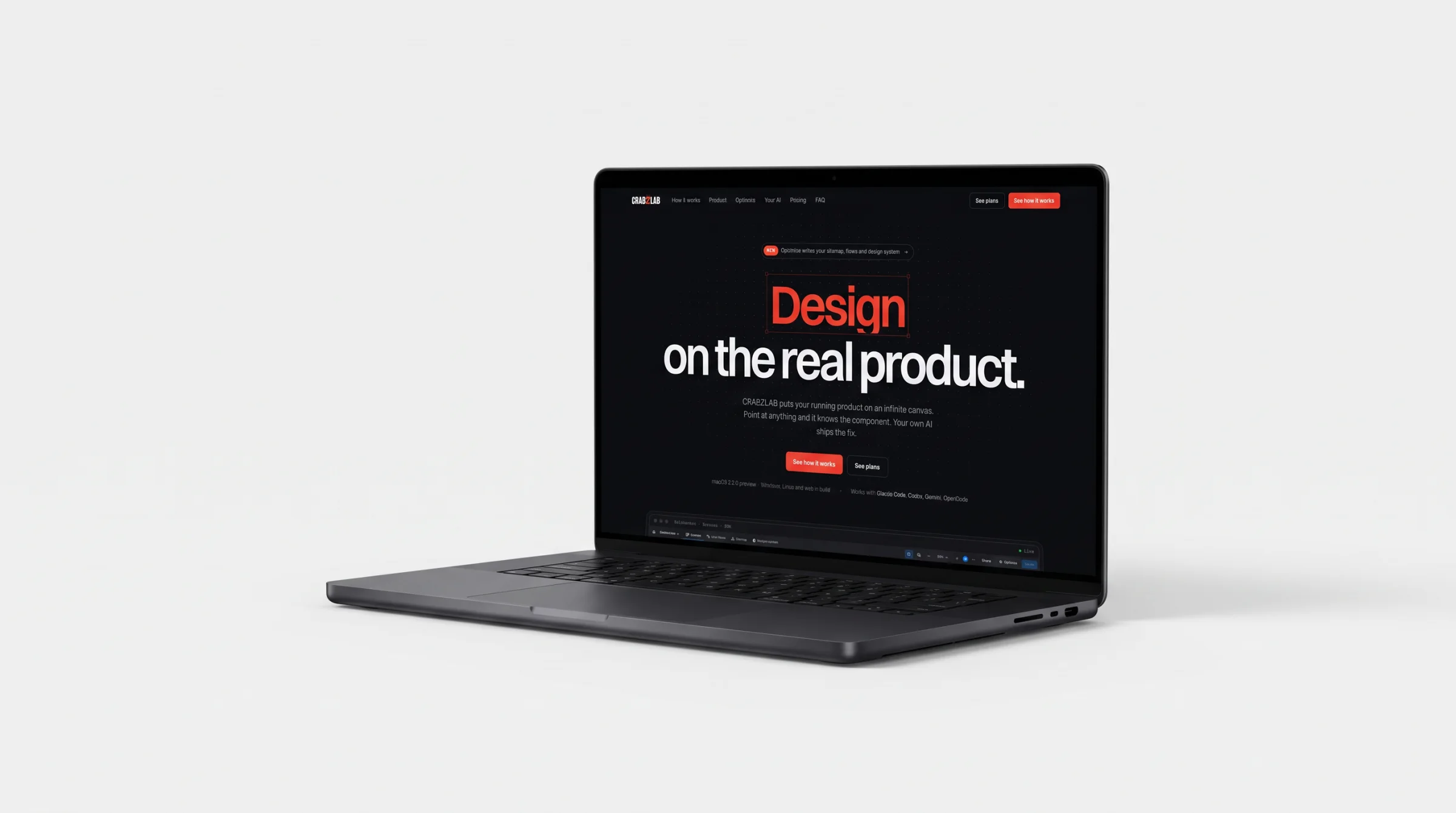 CRABZLAB design tool editing a live product