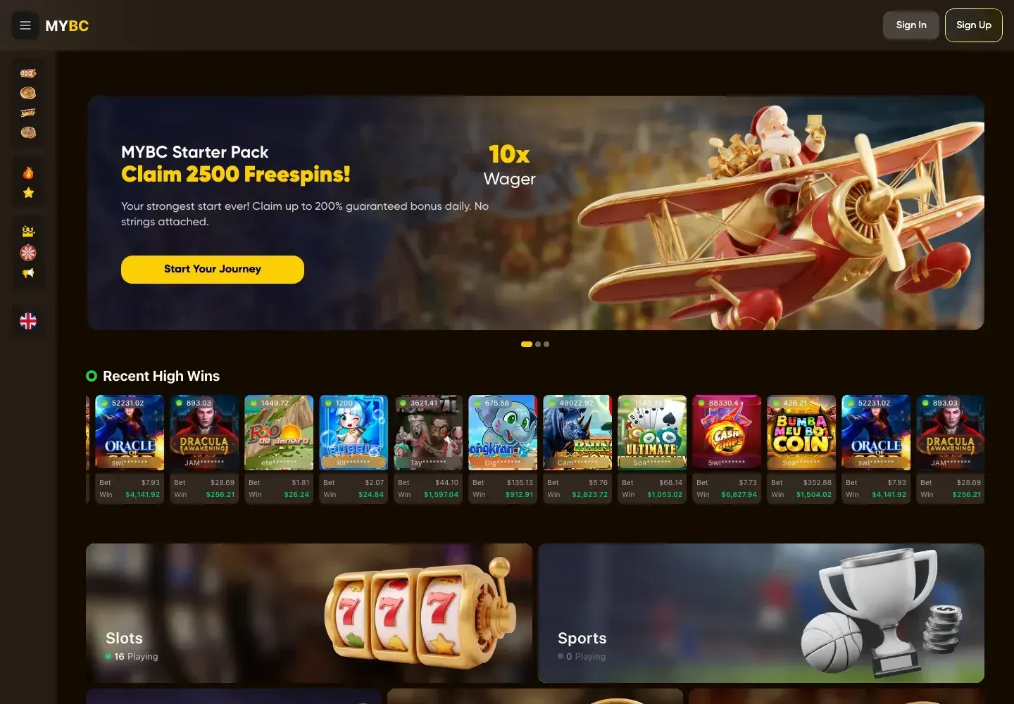 Before: the old MYBC home page in primary yellow